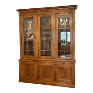 Antique French Sidebaoard Bookcase W Glass Doors ~ Made in France