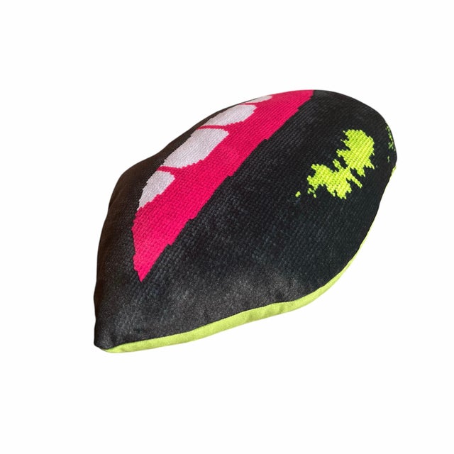 2020s "Wicked Goth" Sculpted Velvet Lips Custom Made Original Pillow For Sale - Image 5 of 6