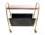 Mid-Century Modern Maison Baguès French Bronze, Leather & Laminated Wood Magazine Rack on Casters For Sale - Image 3 of 12