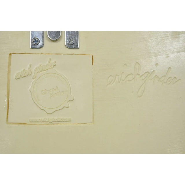 Plastic Early 21st Century Erich Ginder White Cast Ghost Antler Coat Rack Wall Art For Sale - Image 7 of 11