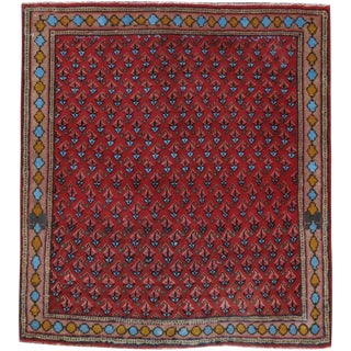 Vintage Persian Kashan Rug – Size: 2' 3" X 2' 5" For Sale