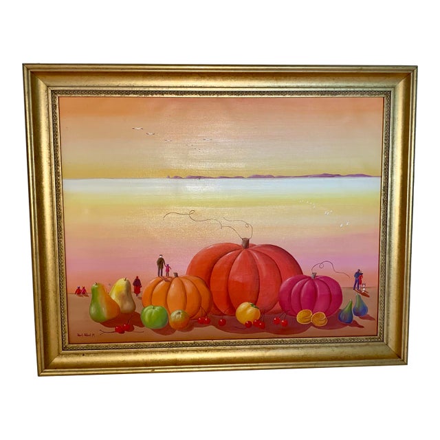 Michele Vert-Nibet French Artist Vintage Surrealist Still Life Painting For Sale