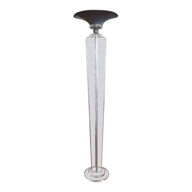 1970's Mid-Century Modern Lucite Floor Lamp or Torchiere For Sale - Image 9 of 9