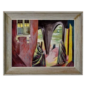1920s Surrealist Oil on Board, by Barbara Warren Weismann