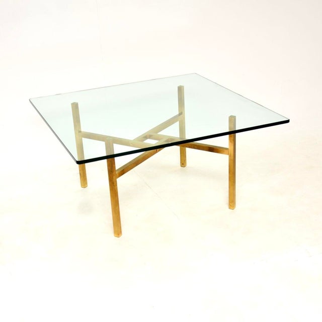 Vintage Brass and Glass Coffee Table, 1970s For Sale - Image 11 of 11