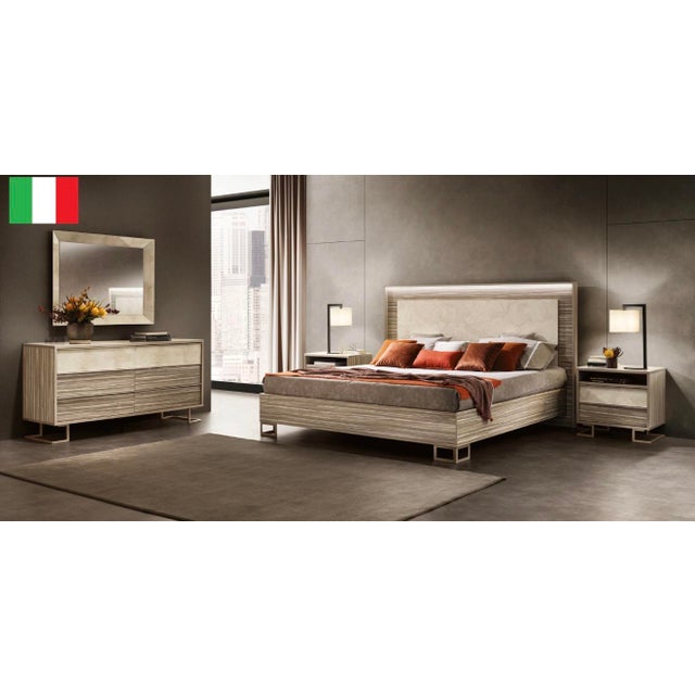 Casa Milano Luce 5-Piece Italian High Gloss Bedroom Set With Led Bed For Sale In Houston - Image 6 of 6