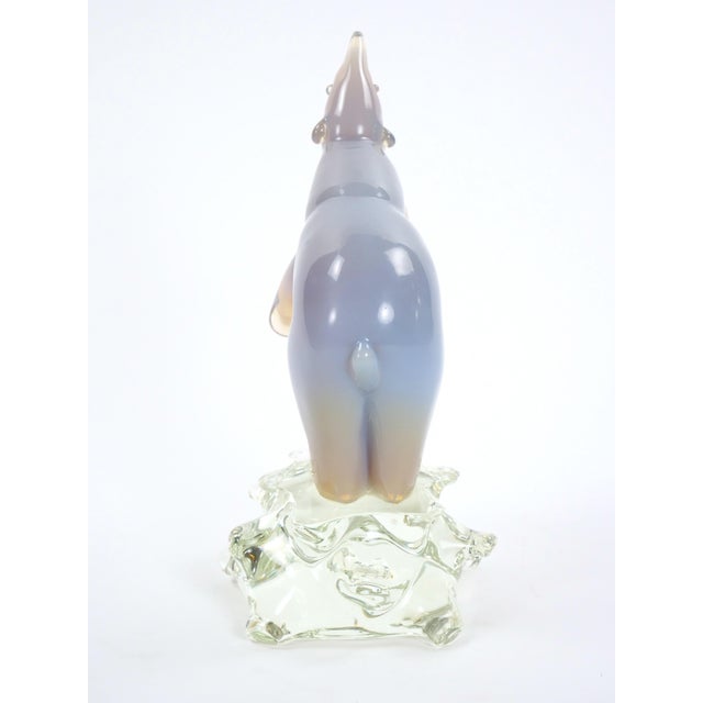 Hand Crafted / Blown Glass & Lucite Decorative Sculpture of a Standing Polar For Sale - Image 9 of 12