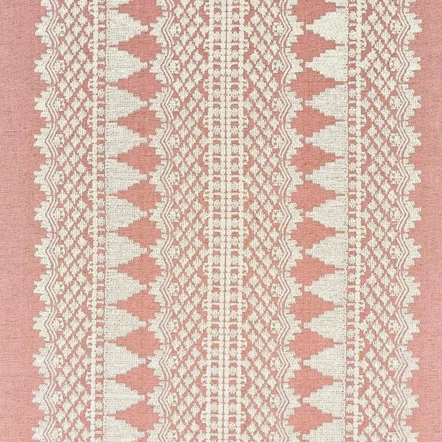 Sample - Schumacher Wentworth Embroidery Fabric in Rose For Sale