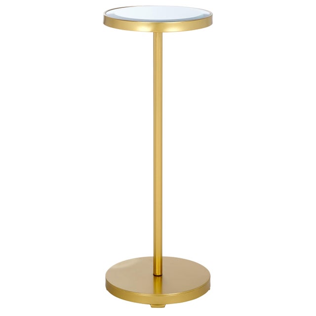 Paku Round Side Table in Gold / Mirror For Sale In Philadelphia - Image 6 of 6