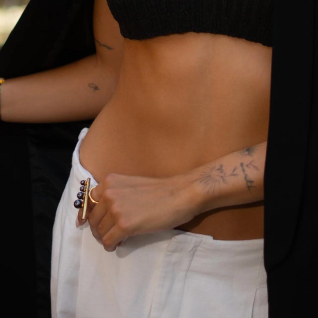 Discover modern elegance with the Celestial Balance Black Pearl Statement Ring, a one-of-a-kind piece that radiates...