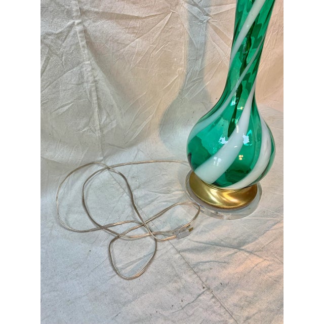 Mid 20th Century Murano Swirl Glass Table Lamp For Sale - Image 9 of 12