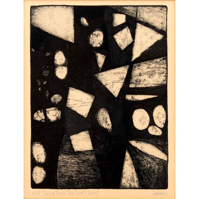 Contemporary Julio daCunha Swing Back the Cock's Heart Engraving Etching on Paper 6/10 1960s For Sale - Image 3 of 9