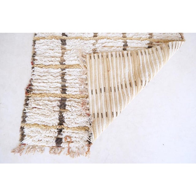Textile 1980's Moroccan Mid Century Cream Runner Rug - 11.1 X 3 Ft For Sale - Image 7 of 8
