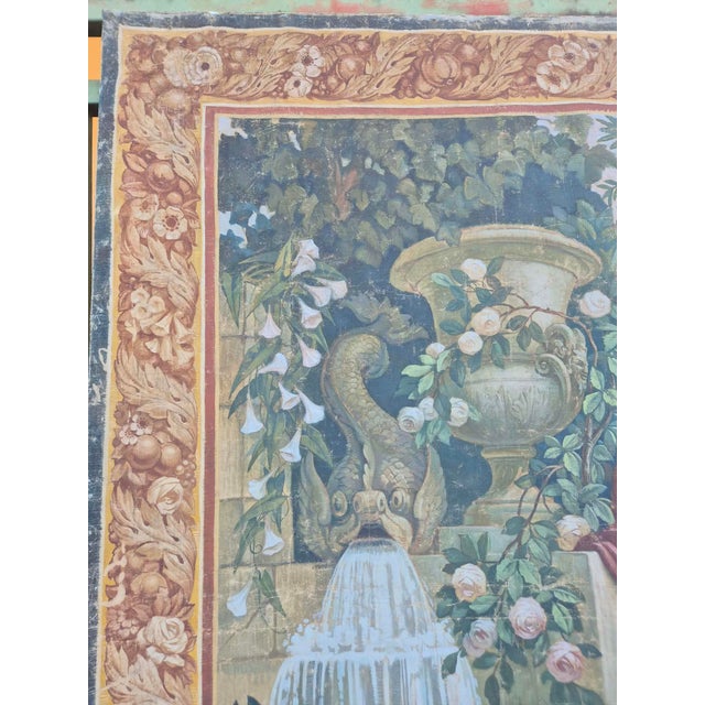 Unknown, Imitating a Tapestry, 1800s, Oil on Canvas For Sale - Image 9 of 12