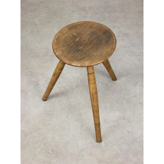 Vintage Brown Wooden Stool For Sale - Image 6 of 11