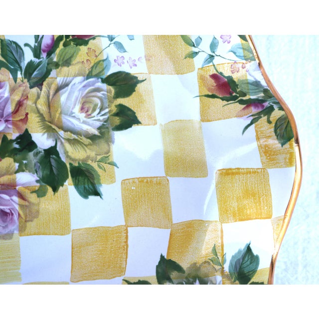 Late 20th Century Late 20th Century MacKenzie-Childs Honeymoon Dandy Lion Yellow 16” Scalloped Platter For Sale - Image 5 of 16