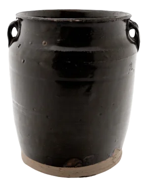 Chinese Dark Glaze Kitchen Jar, c. 1900