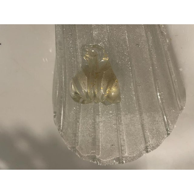 Large murano glass sconces set of 3 handblown venetian murano glass shades transparent frosted glass with gold accents...