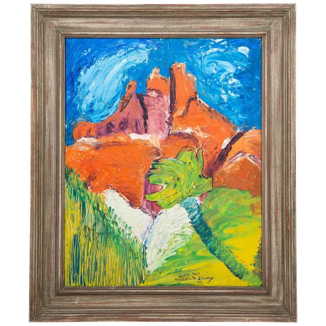Surrealist Castle Rock Butte Oil Painting For Sale In New York - Image 6 of 6