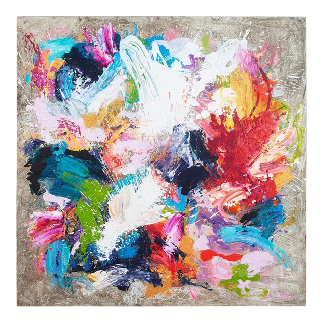 Contemporary Abstract Acrylics/Mixed Media on Canvas "Lumiere" by Carolina Alotus For Sale