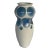 Global Views Mid-Century Modern Style Blue and White Spot Vase For Sale