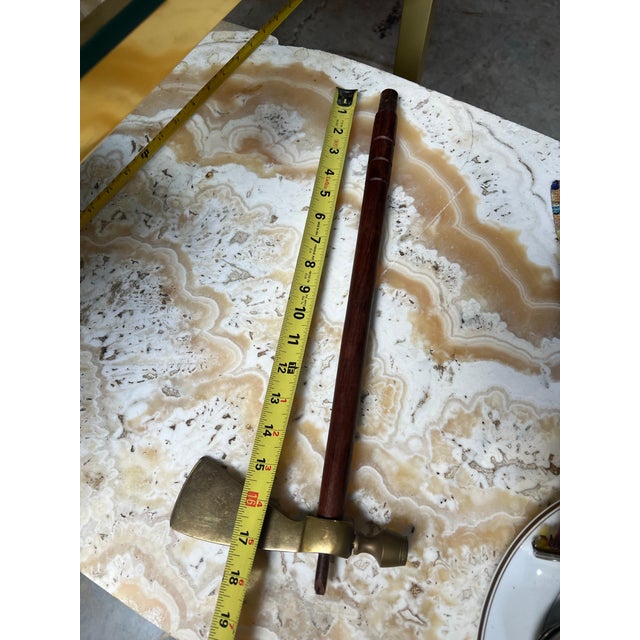 Brass 1970s Brass Mid Century Axe With Wooden Handle For Sale - Image 8 of 10