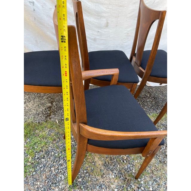 Brown Set of 6 Mid-Century Modern Broyhill Brasilia Sculpted Walnut Dining Chairs For Sale - Image 8 of 12