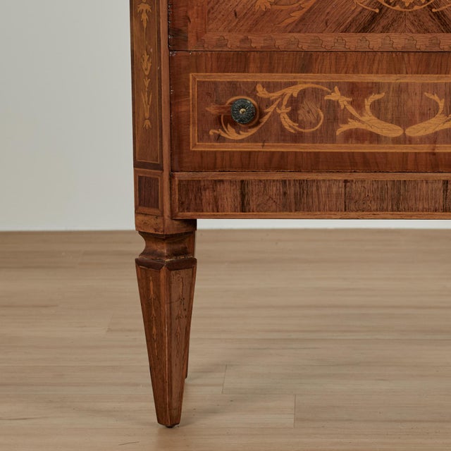 Wood Antique Italian Neoclassical Inlaid Chest or Stand For Sale - Image 7 of 16