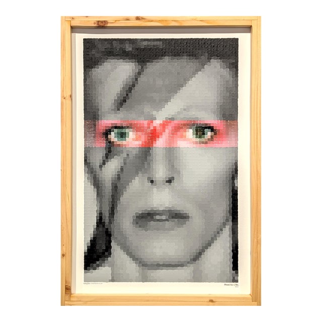 Francisco Vital "David Bowie Ziggy Stardust" Contemporary Pop Art Pixelated Portrait Painting, 2021 For Sale