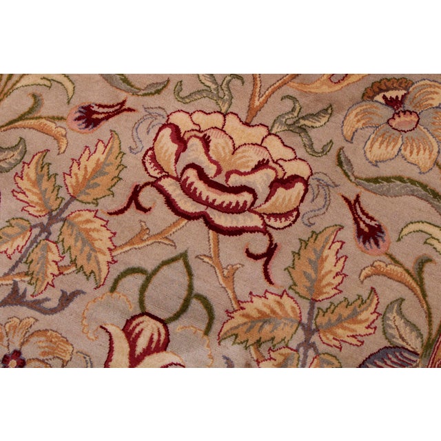 1990s Beautiful 1990's Pak-Persian Taupe/Red Wool Rug - 9'2'' X 12'5'' For Sale - Image 5 of 9
