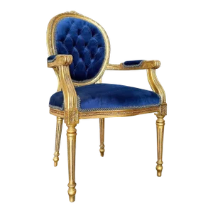French Style Side Chair With Gold Details