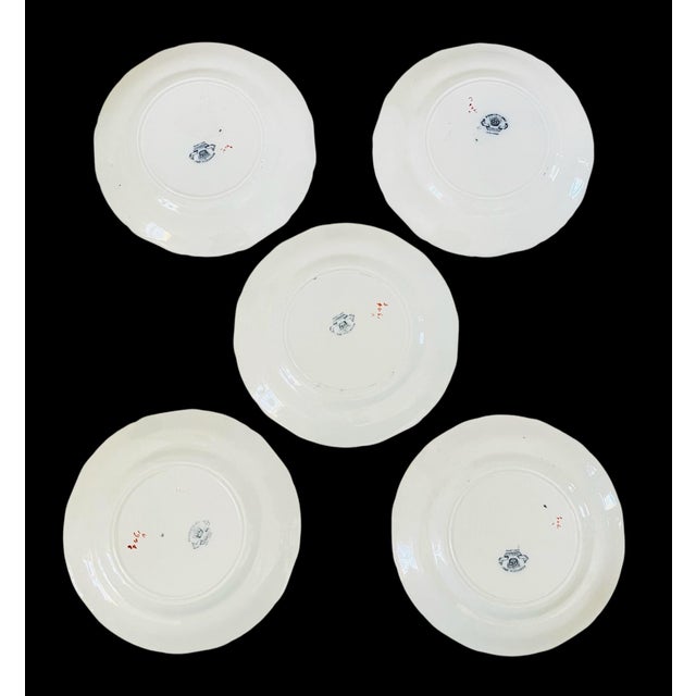 Ashworth Ironstone Antique Gl Ashworth Mason's Ironstone Chinoiserie Luncheon Plates. 9.25" 1900. Set of 5 For Sale - Image 4 of 5