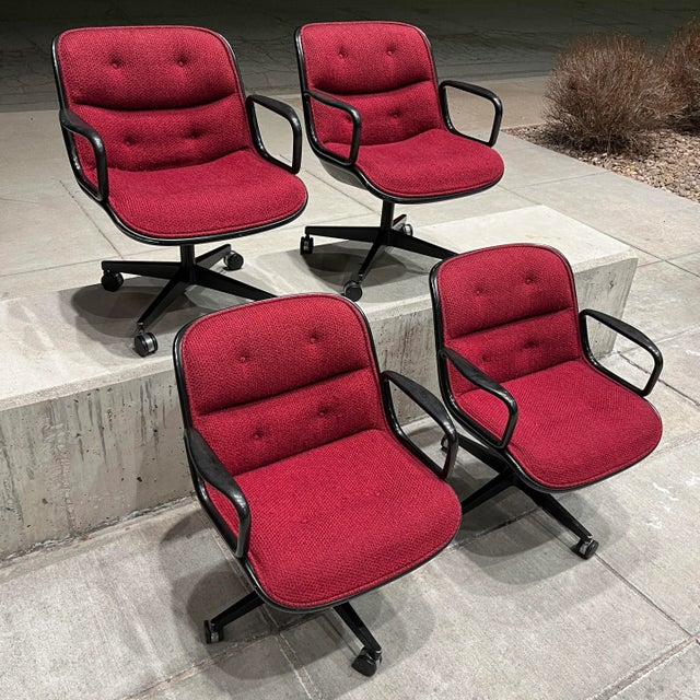 Executive Desk Chairs Charles Pollock for Knoll International - Set of 4 For Sale - Image 10 of 12