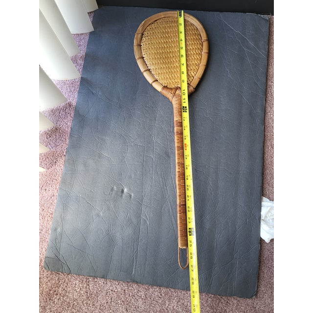 Mid 20th Century Handwoven Bamboo Wicker Rug Beater For Sale - Image 9 of 16