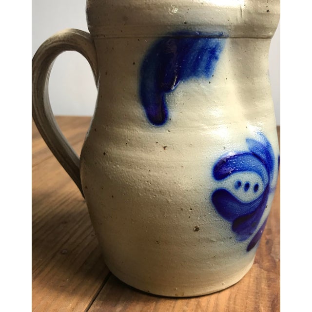 Vintage Beaumont Pottery of York Maine Blue Flow Stoneware Floral