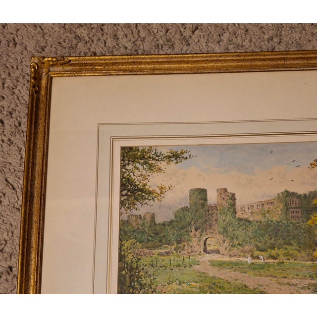 Early 20th Century Berry Pomeroy Castle – Original Watercolor by Arthur Suker (1857–1940) For Sale - Image 5 of 11