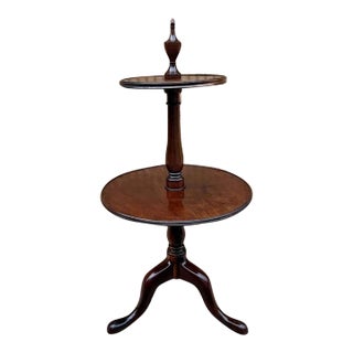 Antique George III Style Walnut Two Tier Dumbwaiter For Sale