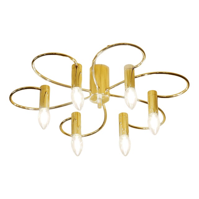 Vintage Brass Ceiling Lamp, 1970s For Sale