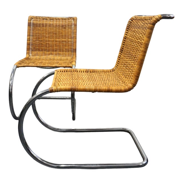 Vintage MR10 Rattan Chairs, 1980s, Set of 6 For Sale