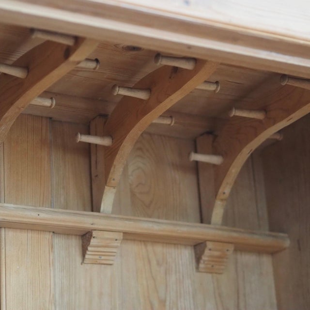 Wood Antique Wilhelminian Softwood Wardrobe with Coat Hooks, 1890 For Sale - Image 7 of 18