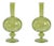 Vellum 2-Piece Set Large Green Spiral Glass Vases, Onion Shape For Sale