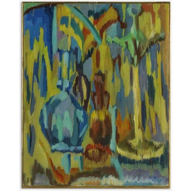 Riccardo Basso, Abstract Composition, Oil Painting, Mid-20th Century For Sale - Image 4 of 4