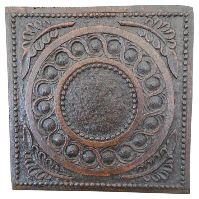 Antique 17th Century Carved Oak Panel, 1680 For Sale - Image 13 of 13