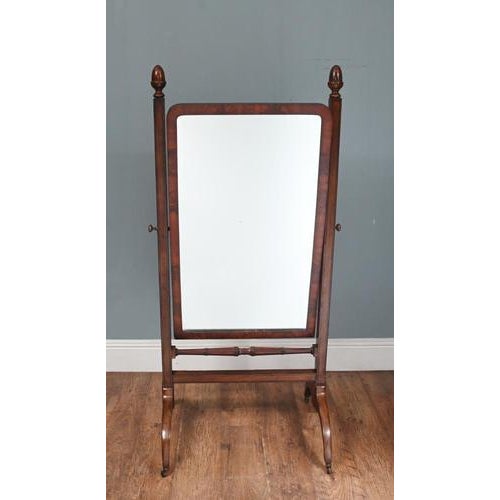 Regency Cheval Mirror in Mahogany, 1860 For Sale - Image 12 of 12