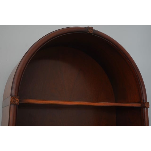 1980s Baker Mahogany Dome Top Open Bookcase For Sale - Image 5 of 16