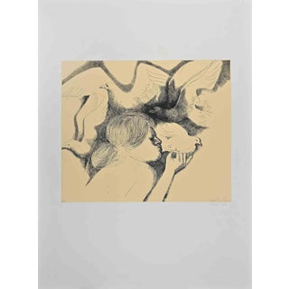 Emilio Greco, Modern Pigeons, 1983, Etching For Sale