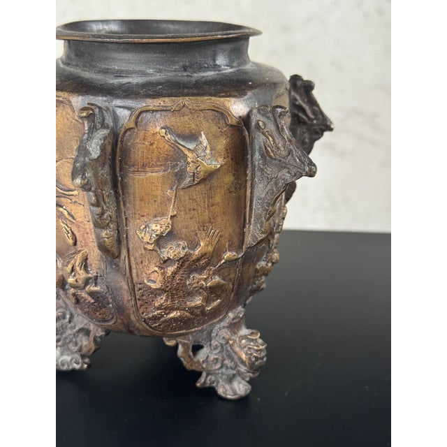 19th-Century German Bronze Footed Urn With Avian Reliefs and Gargoyle Motifs For Sale - Image 14 of 17