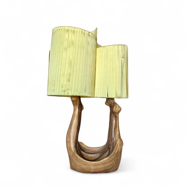 This striking table lamp by Grandjean-Jourdan is a rare and sculptural example of Vallauris ceramic artistry, crafted in...