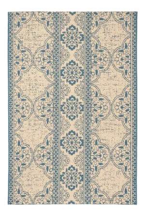 Laguna Indoor Outdoor Rug Blue & Cream 3'x5'
