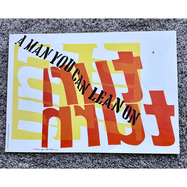 1960's Sister Mary Corita Kent "A Man You Can Lean On" Pop Art Print For Sale In Palm Springs - Image 6 of 6